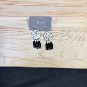 Chico's Black and White Dangle Earrings